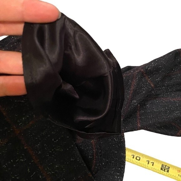 Coach Women's 32 Horsebit Pocket Flare Trouser Pants Dark‎ Plaid Wool Tweed - Picture 7 of 9